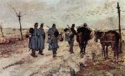Giovanni Fattori Marschierende Soldaten oil painting